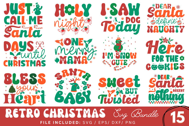 Retro Christmas SVG Bundle SVG Regulrcrative 