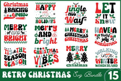 Retro Christmas SVG Bundle SVG Regulrcrative 