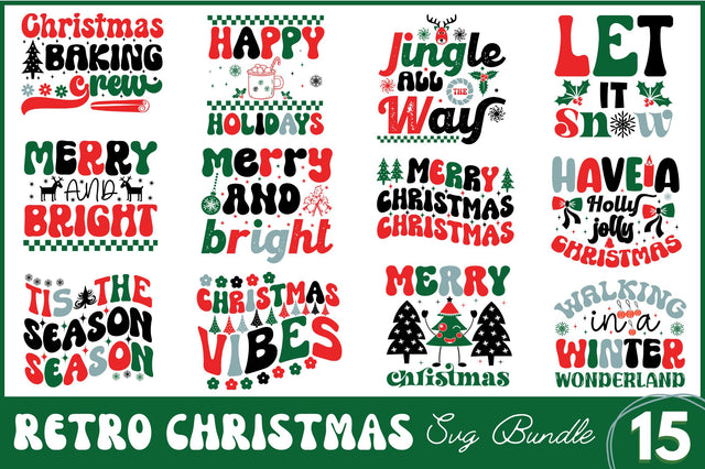 Retro Christmas SVG Bundle SVG Regulrcrative 