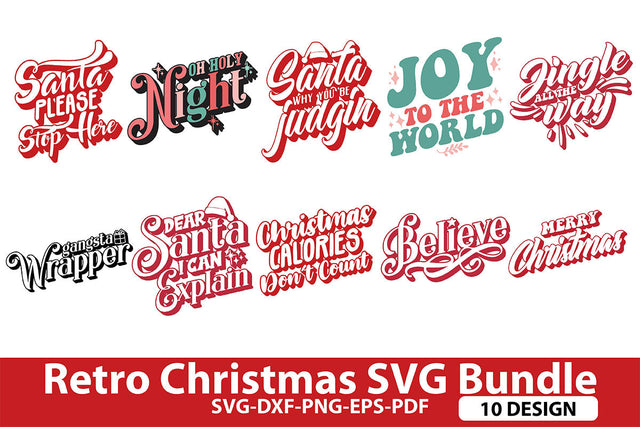 Retro Christmas SVG Bundle SVG shah alam 