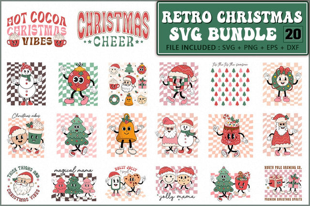 Retro Christmas SVG Bundle SVG Shetara Begum 