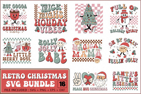 Retro Christmas SVG Bundle SVG Shetara Begum 