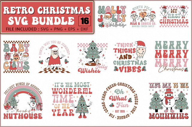 Retro Christmas SVG Bundle SVG Shetara Begum 