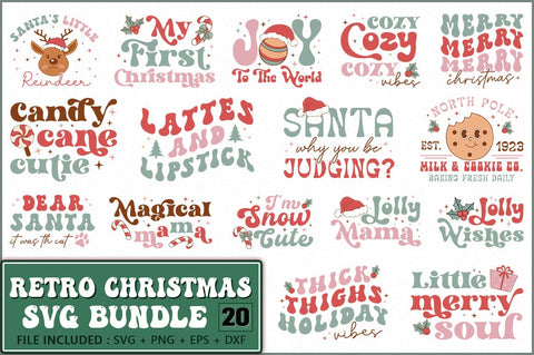Retro Christmas SVG Bundle SVG Shetara Begum 