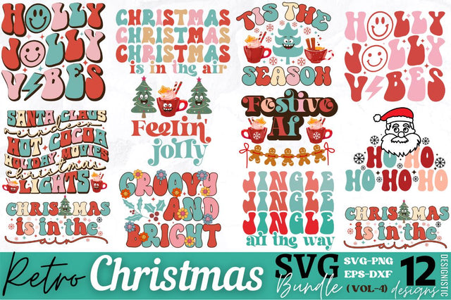 Retro Christmas SVG Bundle, SVG SVG DESIGNISTIC 