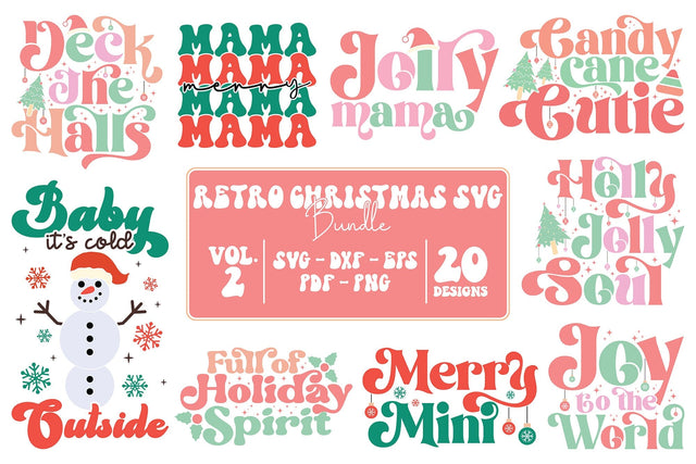 Retro Christmas SVG Bundle Vol.2 SVG CraftLabSVG 