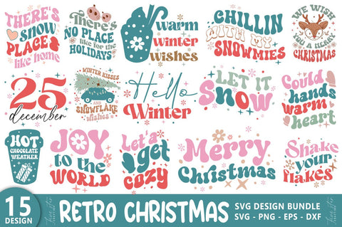 Retro Christmas SVG Bundle, Winter SVG Bundle SVG FiveStarCrafting 