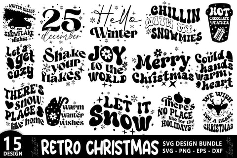 Retro Christmas SVG Bundle, Winter SVG Bundle SVG FiveStarCrafting 
