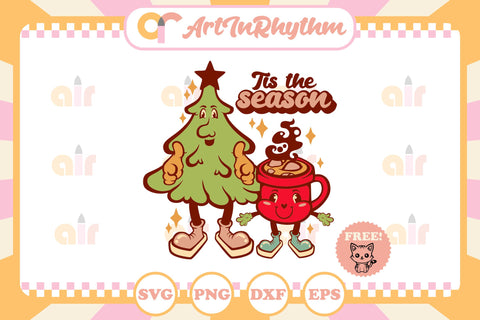Retro Christmas svg / Christmas tree and Hot cocoa SVG Artinrhythm shop 