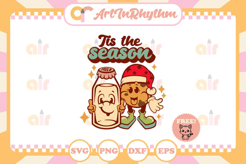 Retro Christmas svg / Cookies and milk svg SVG Artinrhythm shop 