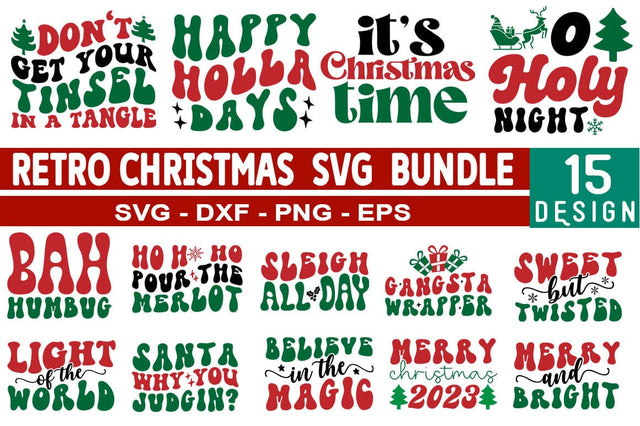 Retro Christmas SVG Design Bundle SVG CraftingStudio 