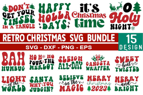 Retro Christmas SVG Design Bundle SVG CraftingStudio 