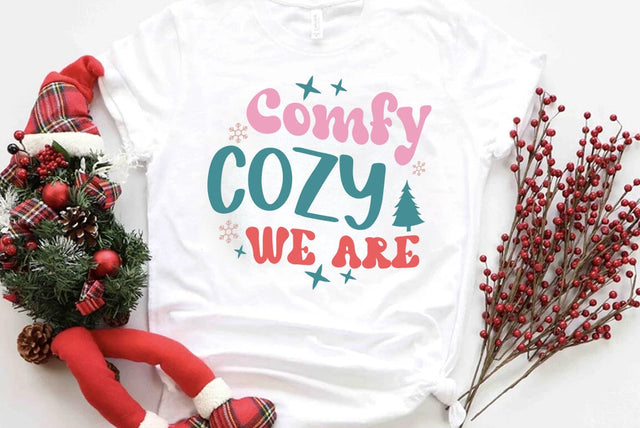 Retro Christmas SVG Design, Comfy cozy we are SVG FiveStarCrafting 