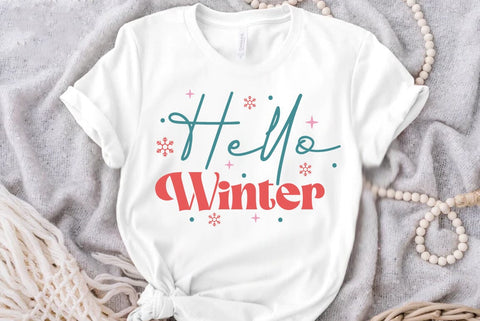 Retro Christmas SVG Design, Hello winter SVG FiveStarCrafting 