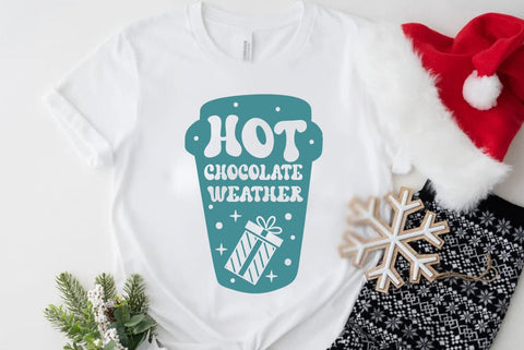 Retro Christmas SVG Design, Hot chocolate weather SVG FiveStarCrafting 