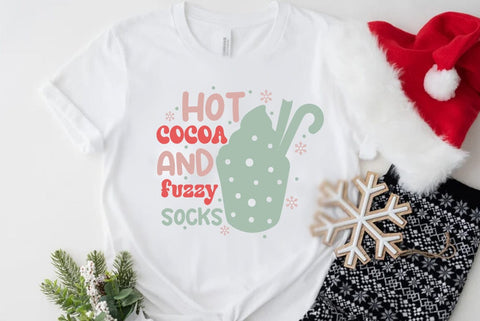 Retro Christmas SVG Design, Hot cocoa and fuzzy socks SVG FiveStarCrafting 