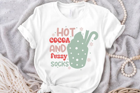 Retro Christmas SVG Design, Hot cocoa and fuzzy socks SVG FiveStarCrafting 