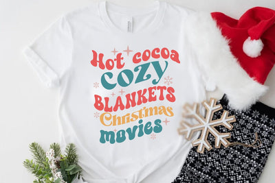 Retro Christmas SVG Design, Hot cocoa cozy blankets christmas movies SVG FiveStarCrafting 