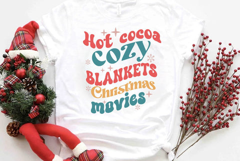 Retro Christmas SVG Design, Hot cocoa cozy blankets christmas movies SVG FiveStarCrafting 
