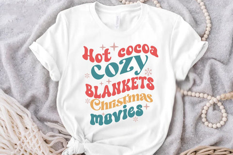 Retro Christmas SVG Design, Hot cocoa cozy blankets christmas movies SVG FiveStarCrafting 