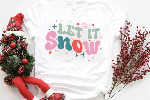 Retro Christmas SVG Design, Let it snow SVG FiveStarCrafting 