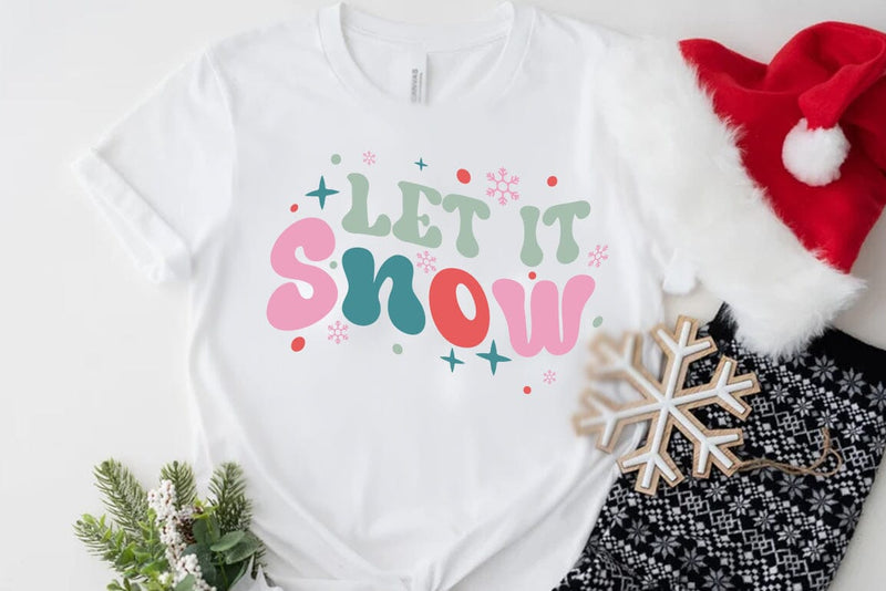 Retro Christmas SVG Design, Let it snow SVG FiveStarCrafting 