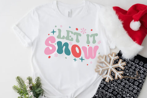 Retro Christmas SVG Design, Let it snow SVG FiveStarCrafting 