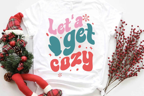Retro Christmas SVG Design, Lets get cozy SVG FiveStarCrafting 