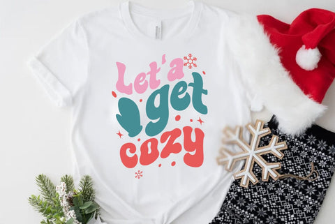 Retro Christmas SVG Design, Lets get cozy SVG FiveStarCrafting 