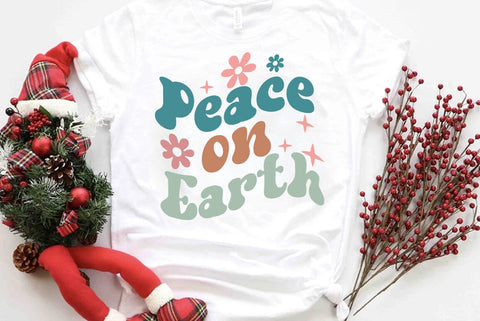 Retro Christmas SVG Design, Peace on earth SVG FiveStarCrafting 