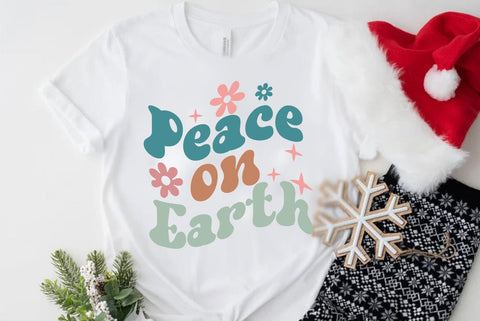 Retro Christmas SVG Design, Peace on earth SVG FiveStarCrafting 