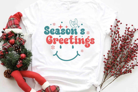 Retro Christmas SVG Design, Seasons Greetings SVG FiveStarCrafting 