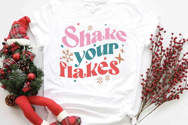 Retro Christmas SVG Design, Shake your flakes SVG FiveStarCrafting 