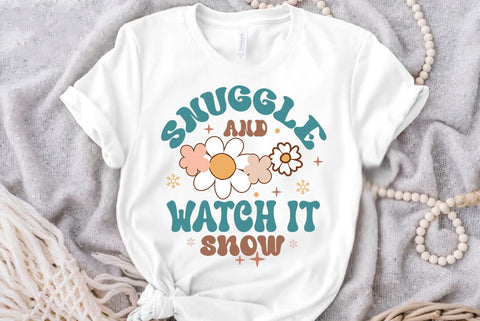 Retro Christmas SVG Design, Snuggle and watch it snow SVG FiveStarCrafting 