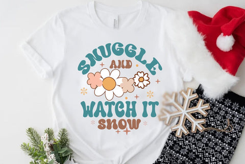Retro Christmas SVG Design, Snuggle and watch it snow SVG FiveStarCrafting 