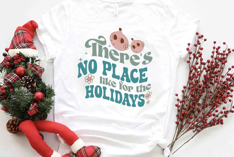 Retro Christmas SVG Design, Theres no place like for the holidays SVG FiveStarCrafting 