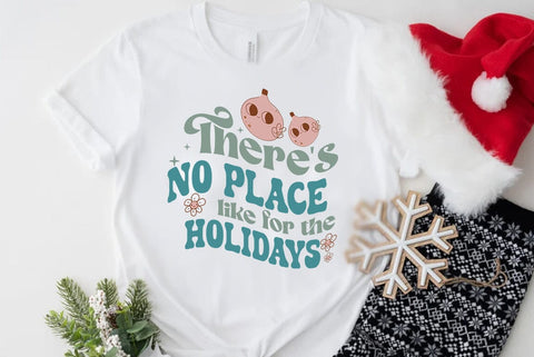 Retro Christmas SVG Design, Theres no place like for the holidays SVG FiveStarCrafting 
