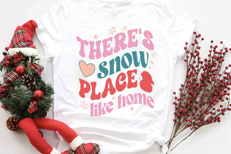 Retro Christmas SVG Design, Theres snow place like home SVG FiveStarCrafting 