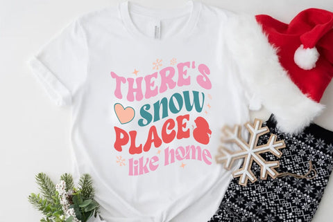 Retro Christmas SVG Design, Theres snow place like home SVG FiveStarCrafting 