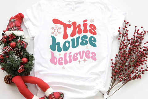 Retro Christmas SVG Design, This house believes SVG FiveStarCrafting 