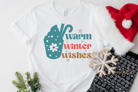 Retro Christmas SVG Design, Warm winter wishes SVG FiveStarCrafting 