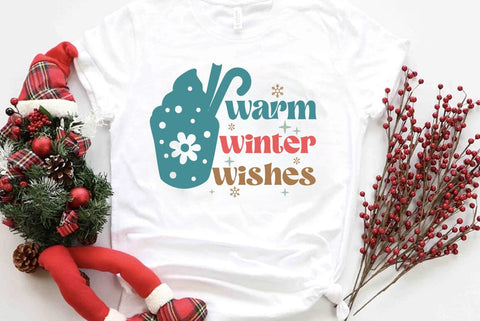 Retro Christmas SVG Design, Warm winter wishes SVG FiveStarCrafting 