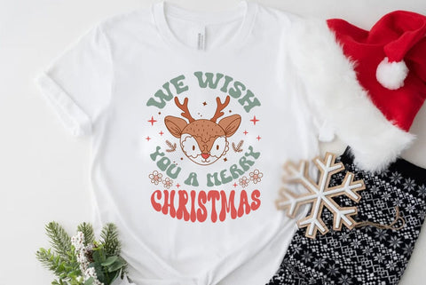 Retro Christmas SVG Design, We wish you a merry christmas SVG FiveStarCrafting 