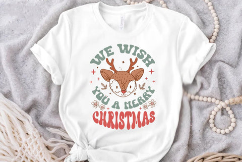 Retro Christmas SVG Design, We wish you a merry christmas SVG FiveStarCrafting 