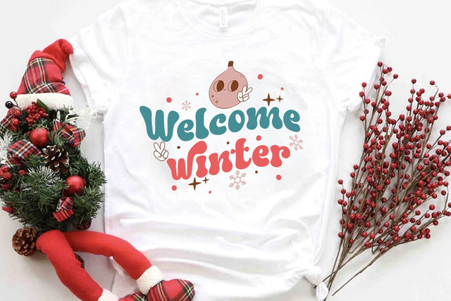 Retro Christmas SVG Design, Welcome winter SVG FiveStarCrafting 