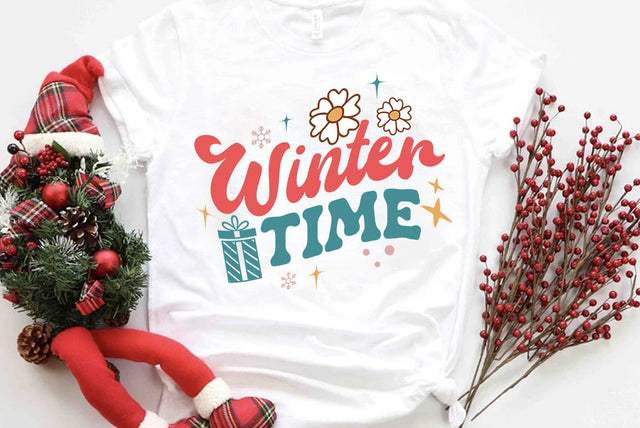 Retro Christmas SVG Design, Winter time SVG FiveStarCrafting 