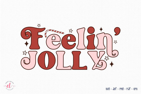 Retro Christmas SVG - Feelin Jolly Cut File SVG CraftLabSVG 