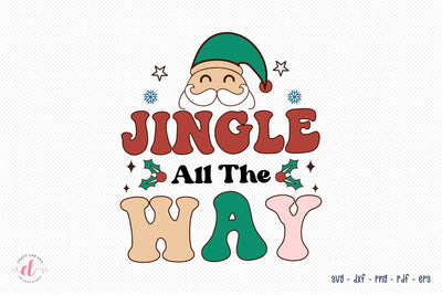 Retro Christmas SVG - Jingle All the Way Cut File SVG CraftLabSVG 