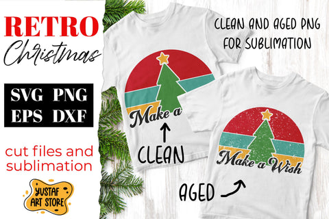 Retro Christmas SVG "Make a Wish" quote. Vintage design SVG Yustaf Art Store 