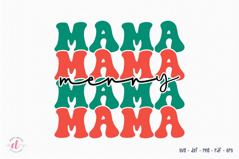Retro Christmas SVG - Merry Mama SVG SVG CraftLabSVG 